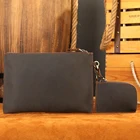 Marrant Vintage Men Crazy Horse Wallet Genuine Leather Clutch Bag Pocket Coin Purse Leather Purse For Men