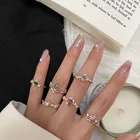 925 Silver Rings Princess Crown Dainty Heart Gemstone Crystal Jewelry Cute 925 Sterling Silver Rings