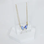 Jewelry Custom Women Necklace Charm Earrings Diamond Butterfly 4 Piece Cheap Fashion 18K Gold Plated Jewelry Sets