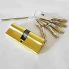 Brass Locks Door Cylinder Lock European Double Open Brass Profile Door Locks Cylinder With 5 Computer Keys