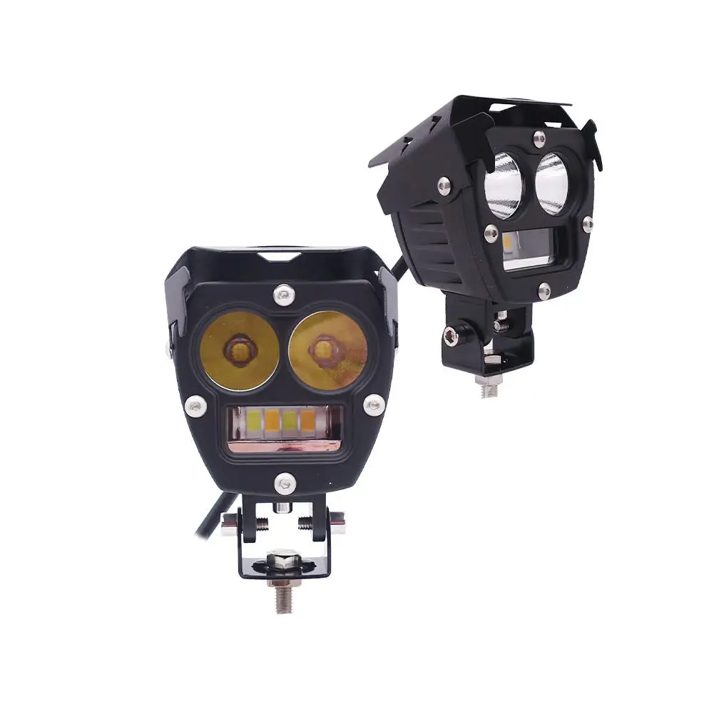 product ya mt10 manufactory wholesale driving light assembly motorcycle dual color headlight spot lamp universal spotlight-11