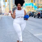 Vest New Womens Fashion Casual Summer Sexy Vest Solid Color Sports Plus Size Two-piece Suit