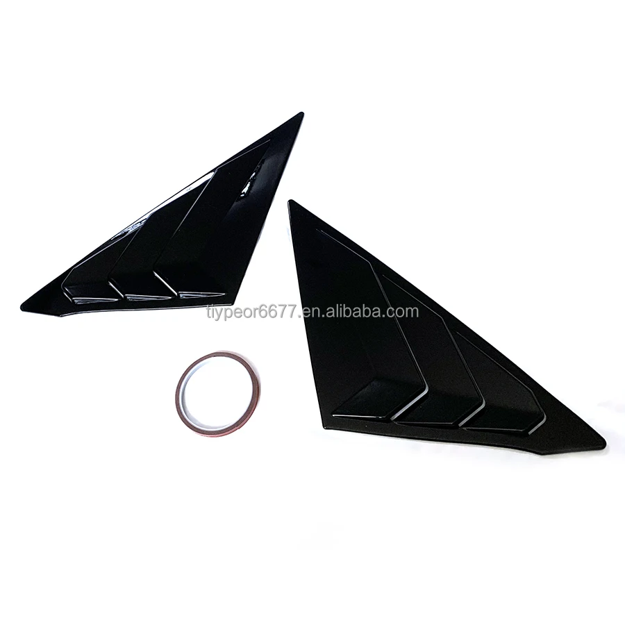 product rear side window louvers compatible for honda civic sedan accessories 2020 2022 racing sport style air vent scoop cover-4