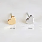 Stud Earrings Earring Mothers Day Gift Simple Stainless Steel Tiny Hearts Stud Earrings 3 Colors In Stock