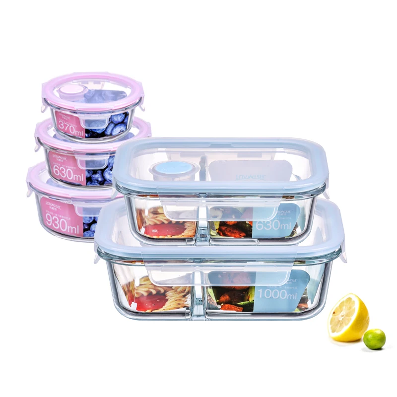 Custom design Food Storage Box with Lid glass lunch box kids