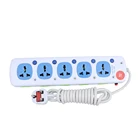 Light Extension 5 Way Independent Switch Display Light Socket With Wireless Charger Mutli Extension Cord Socket