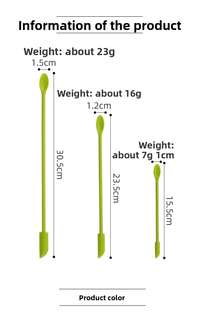 Mini Double-Headed Silicone Spatula Spoon Double-Headed Pointed Spatula for Bread Jam Cosmetic Bottle Inner Wall Pastry Tool details