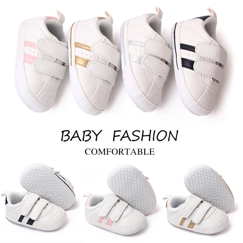 PU Leather Mesh Breathable Small White Shoes Soft Soled Baby Casual Sports Shoes Equal to Boys and Girls manufacture