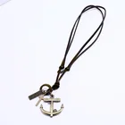 Necklace Nautical Anchor Pendant Leather Cord Necklace Nautical Leather Pendant Necklace For Men