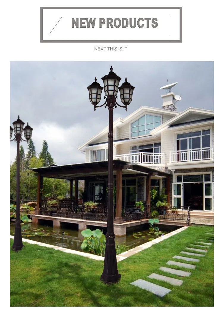 European Small Lantern Post Lights Outdoors Led Street Light for homes 120 volt Villa Garden Landscape Garden