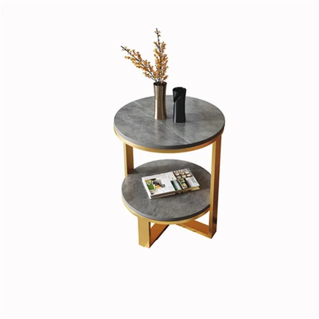 hot sale marble living room furniture container french modern grey side table
