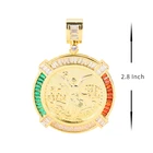 Pendant 33120 Big Stone Pendant Design 50 Peso Mexican Coin Pendant