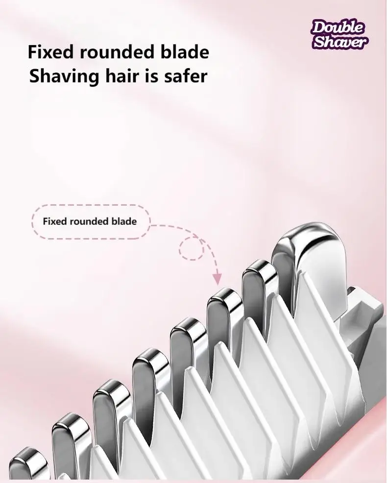 2-in-1 Electric Shaver for Women with 90 Min Working Time and 400mAh Battery - Full Body Double Headed Trimmer