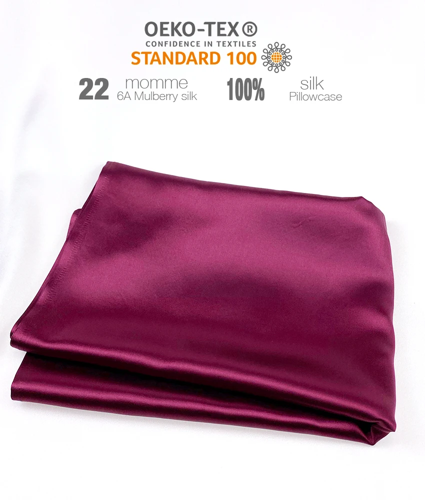 Wholesale Pure Mulberry Silk Pillowcase Both Side Silk Pillow Case Set with Eye Mask