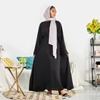 Turkey LR363 EID Abaya Dubai Turkey Solid Color Simple Modest Islamic Clothing Muslim Women Dress Abaya