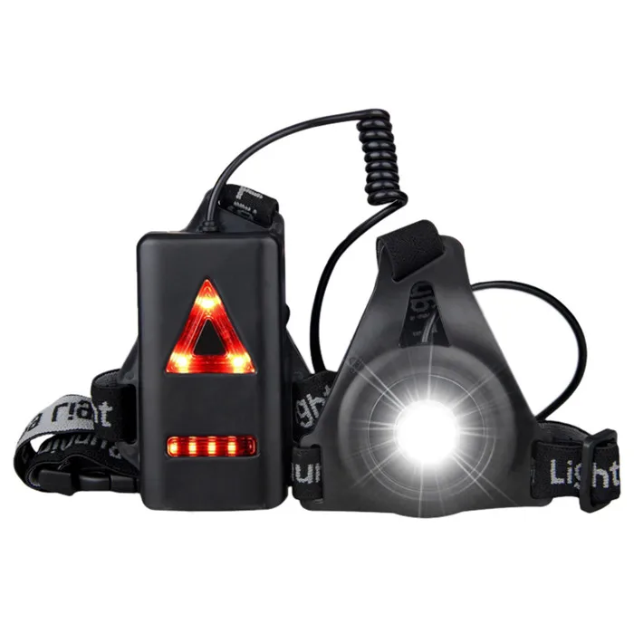 USB LED Running Chest Lamp Warning Light Walking Outdoor Safety Flash Nights AA 