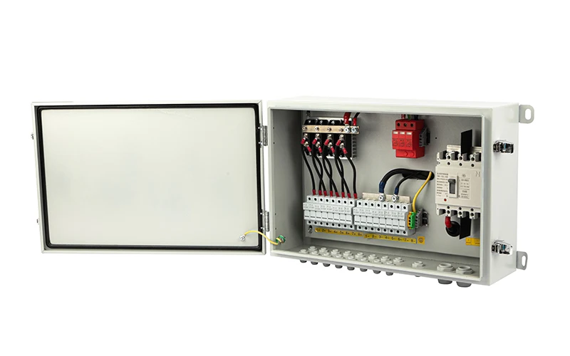 CKMINE 야외 태양광 PV 결합기 상자 1000V DC 6 문자열 배열 In 1 Out IP65 방수 100A 전력 시스템용 회로 차단기 세부 정보