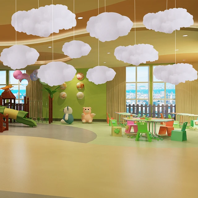 2023 New style DIY cloud cotton super luxury 100 MM thick cloud snow LED light ceiling hanging clouds decoration
