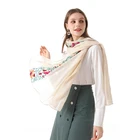 100% 2021 New Arrivals Embroider Fashion 100% Polyester Head Scarf For Women Shawl