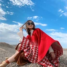 Shawl Stripe Shawl Poncho Wholesale Price Poncho For Women Shawl OEM Design Ladies Stripe Winter Shawl