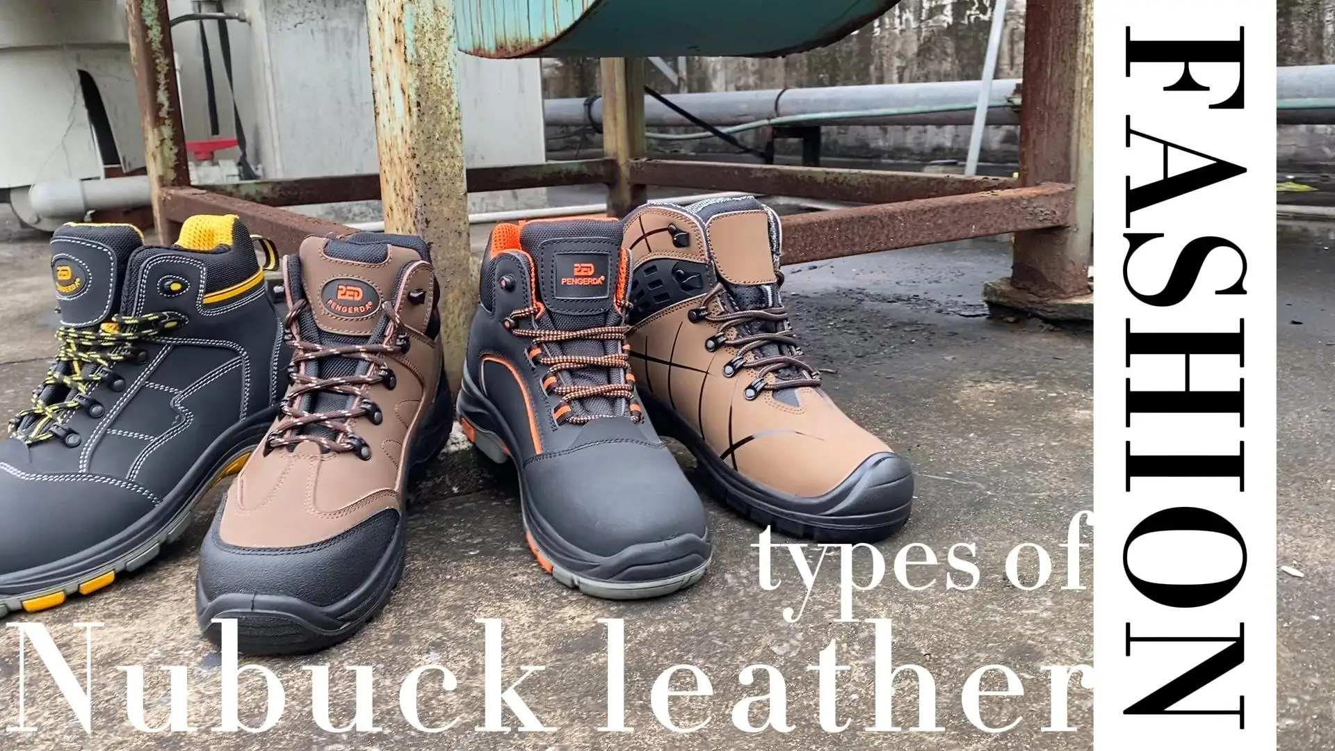 Heavy Duty Safety Shoes Nubuck Leather Oil Resistant Anti Smash Rubber