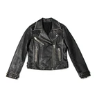Women's Leather Jacket 2021 New Women's Female Casual Zipper Leather Motorcycle Jacket With Lapel PU Leather Jacket