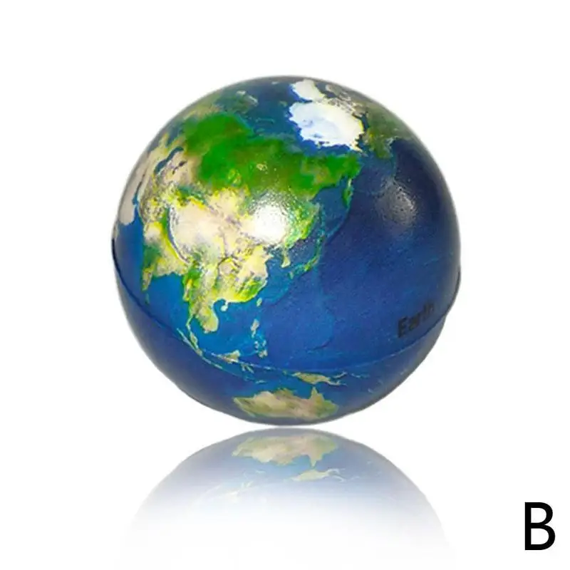 6.3cm Earth Globe Ball Eight Planets Moon Star Ball Toy, Color Printing Bouncing Sponge Elastic Squishy Rubber Bouncy Ball