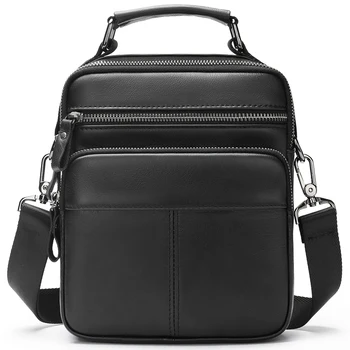 Custom Logo High quality leather large capacity crossbody bag Fashion leather men's shoulder bag portable business bag wholesale
