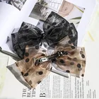 Clips Wave Dot Mesh Bow Hairpin Spring Hair Clips Romantic French Dot Cloth Hairdress