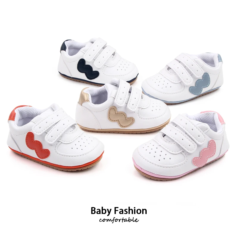 Baby Boys and Girls Wavy Letter W Soft Soled Casual Small White Shoes Toddler Sneakers supplier