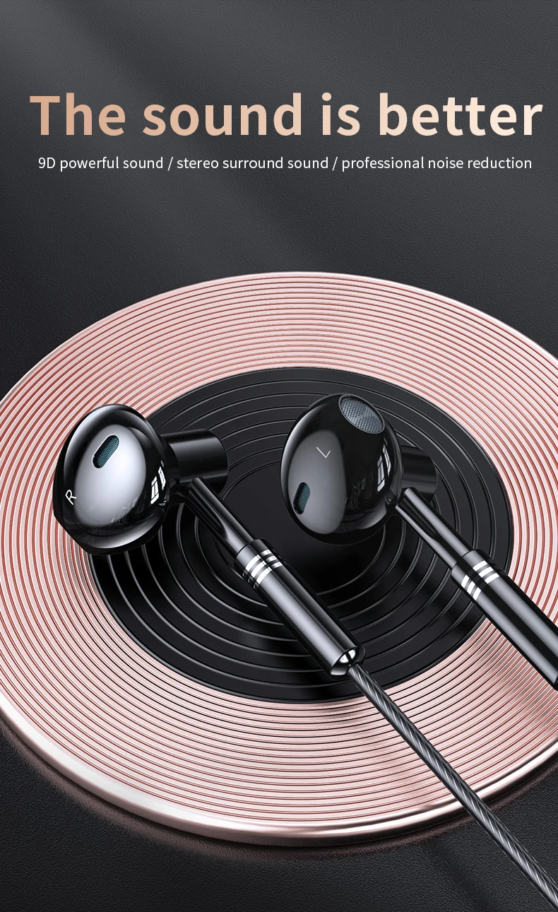 High Quality Type C Wired Earphones Bass in Ear Headphone Sports Earbuds With Mic Type C Wired Earphone