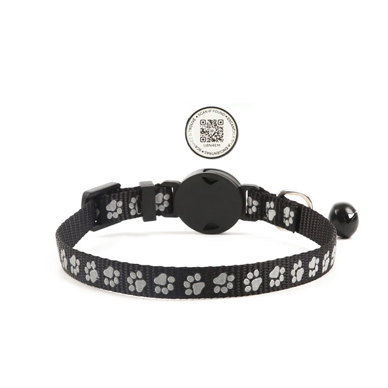 Hot Selling Silicone Reflective Dog Collar with QR Code & Paw ID Tags Durable Print Anti-Loss Tracking for Dogs