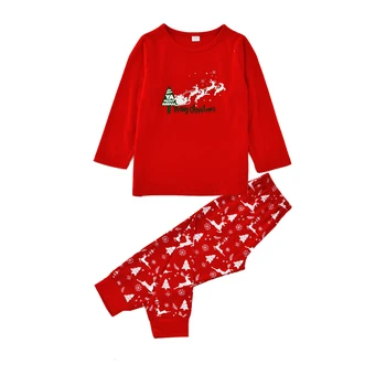 Baby Boy Girl Sleepwear Women'S Men'S Long-Sleeved Cotton Pajamas New Family Suit Christmas Pajamas