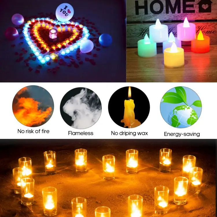 Electric Led Candle Lamp Flameless Tealight Candles for Home Party Birthday Wedding Festival Decoration