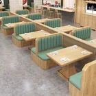 Seat Table Solid Wood Tea Restaurant Wall Seat Sofa New Chinese Theme Western Restaurant Dining Table Chair