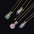Jewelry XYCARE Women Irregular Jewelry Necklace Crystal Gemstone Aroma Oil Diffuser Perfume Bottle Necklace Pendant