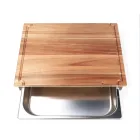 Block Cutting New Design Custom Kitchen Bamboo Acacia Wood Chopping Block Cutting Board With Groove And Drawer
