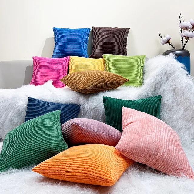 Hot sale classic simple style plain velvet cushion cover for sofa cover