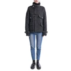 Women Autumn English Country Outdoor Suit Wool Plaid Women Tweed Jacket