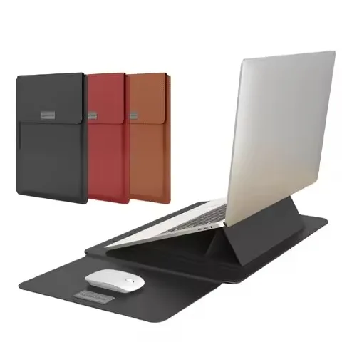 product laudtec 13inch magnetic folded pu leather laptop sleeve multifunctional stand cover portable tablet case bag custom logo dnb163-7