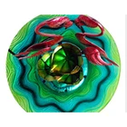 Table Decoration Liffy Hot Sale Fused Glass Flamingo Design Water Fountain Table Top Home Decoration