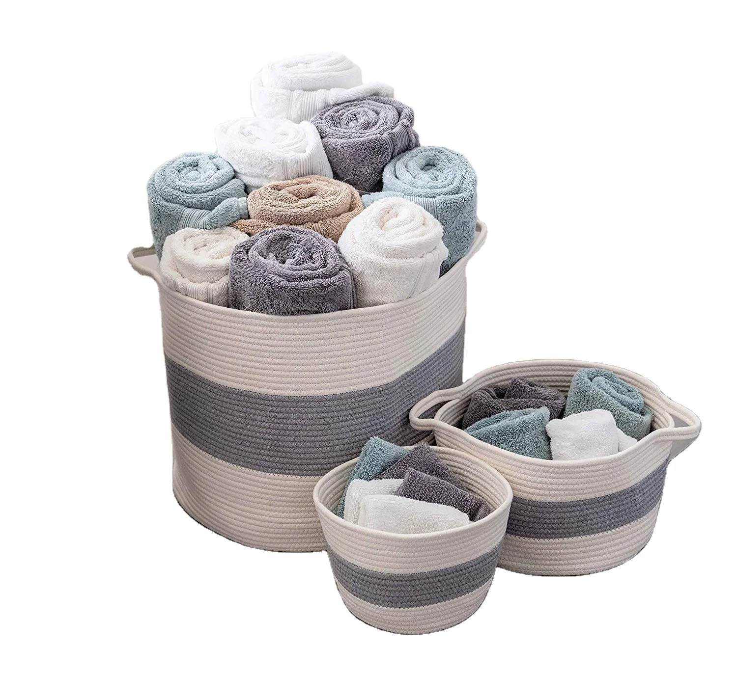 set cotton rope storage basket weaving nordic home sund covered