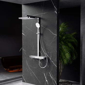 Popular Luxury Bathroom Constant Temperature Durable Multifunctional High Pressure Rainfall Waterfall Mixer Shower Head Set