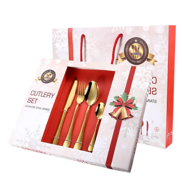 Kruiden cache Vervorming Christmas Hot Sales Promotion Stainless Steel Gold Cutlery Flatware  Bestekset 24 Pieces Set For 6 People - Buy Christmas Hot Sales Gold  Bestekset 24 Pieces Set For 6 People,Stianless Steel Bestekset  Promotion,Promotion