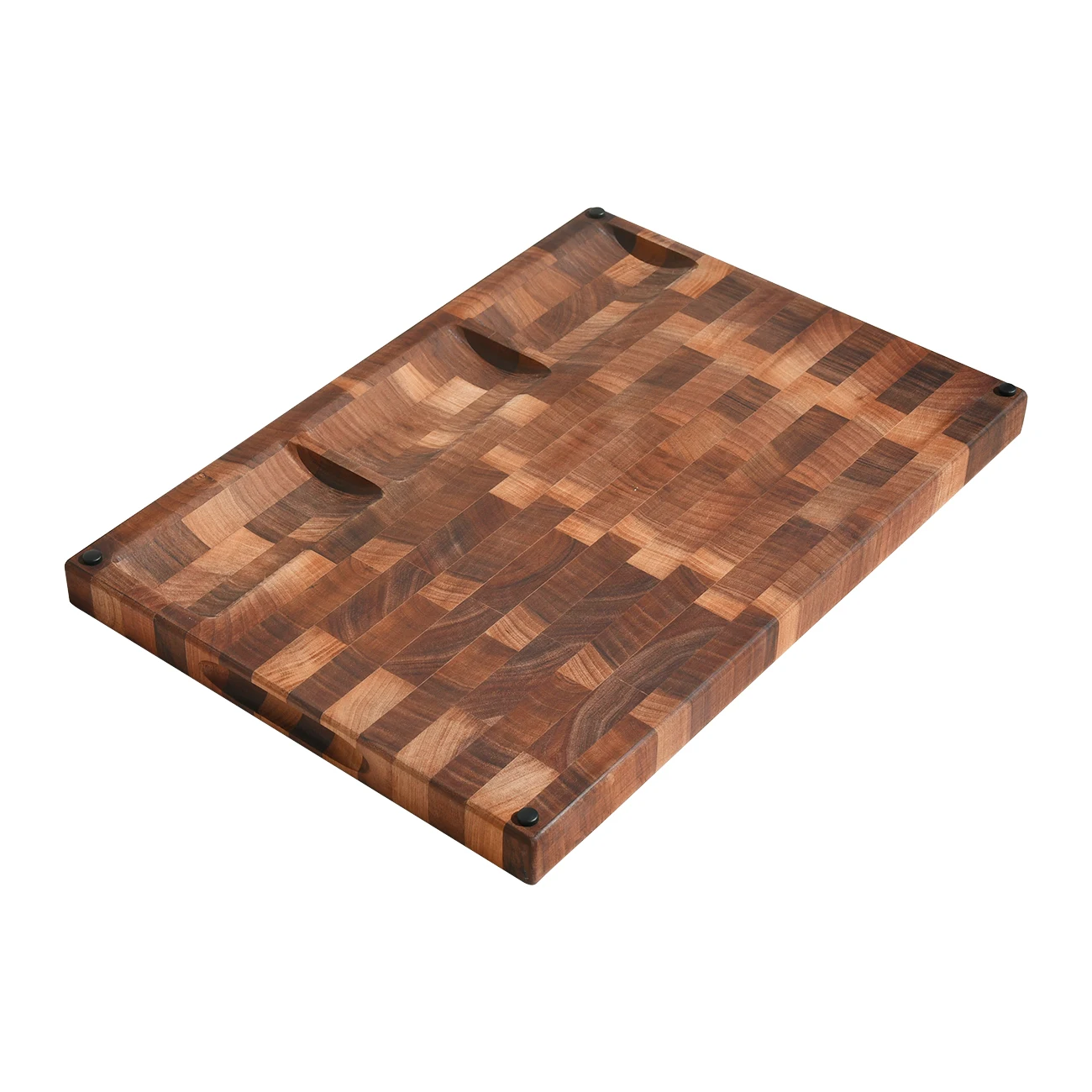 Custom Luxury Large End Grain Black Walnut Cutting Board With Juice Groove For Kitchen