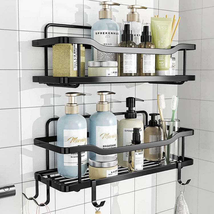 Self Adhesive Bathroom Storage Corner Rack Shelf Self Adhesive Shower Caddy Organizer Shelves