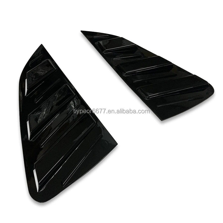 product tiypeor black rear side window louvers vent cover trim for volkswagen vw polo mk6 2019 2023-7
