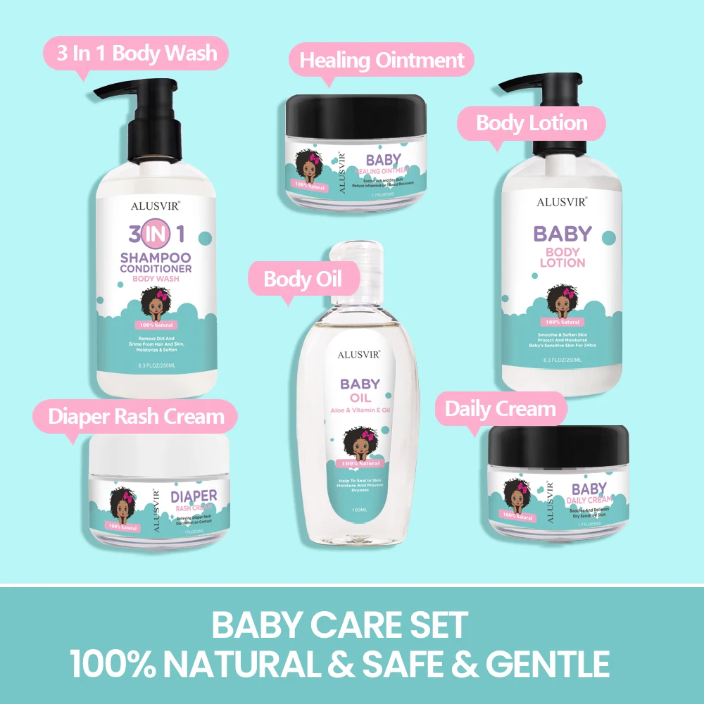 Baby Kids Skin Hair Care Kit Face Product Shampoo Conditioner Body Wash Lotion Cream Oil Diaper Rash Cream Healing Ointment Set