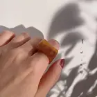 Ring Rings 2021 New Design And High Quality Women's Purple Crystal Jade Texture Square Resin Ring