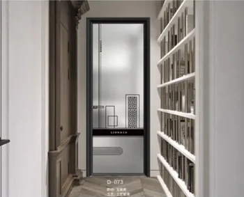 Best new product of 2024 Interior Door Aluminum Alloy Double Glazed Door Bathroom Partition Swing Door